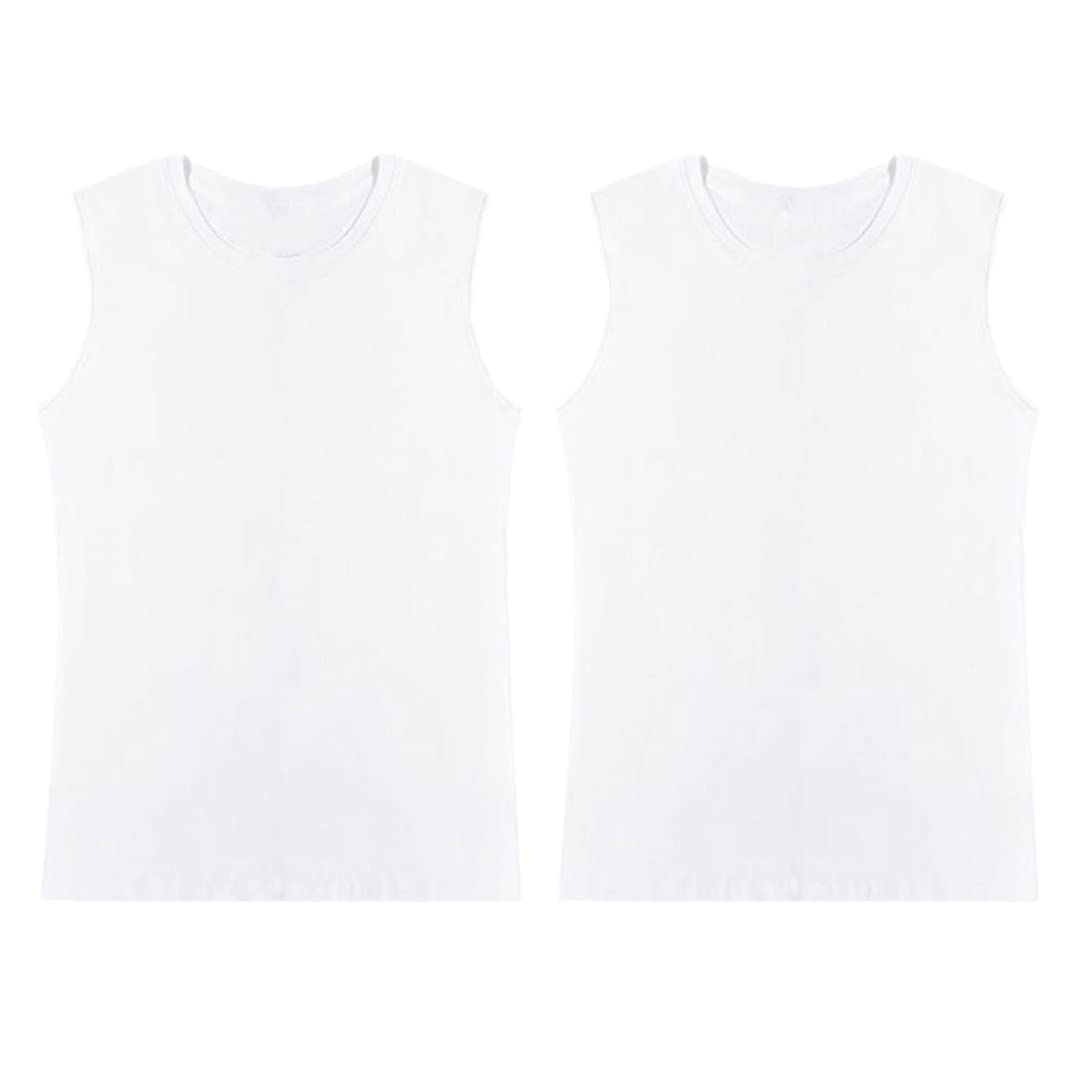 Męskie koszulki bez rękawów Kamizelka Casual Tank Tops, Biało-biały, M