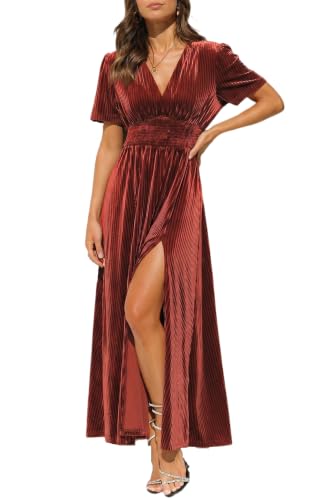 Image of Maxigerui Women's Velvet Maxi Dress Formal Dresses for Wedding Guest Dress