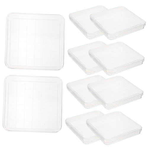 ABOOFAN 10 Pcs Disposables Petri Dishes for School Lab Square Lids Nutrient Agar