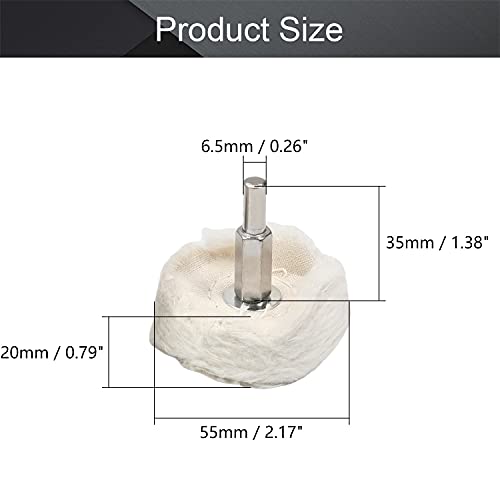 Image of Utoolmart 2-Inch Buffing Polishing Pad Wheel Cotton with 1 /4-inch Handle for Manifold Aluminum Stainless Steel Chrome 2 Pcs