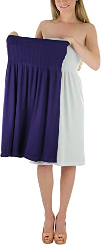 Image of ToBeInStyle Women's Strapless Cover Up Tube Dress Beach Summer Bandeau Flowy