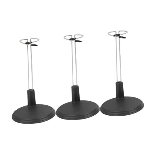 POPETPOP 3 Piezas Soporte para Muñecas Negro Altura Soporte Estable para Figuras y Juguetes Accesorio para Casita de Muñecas y Exhibición Hogar