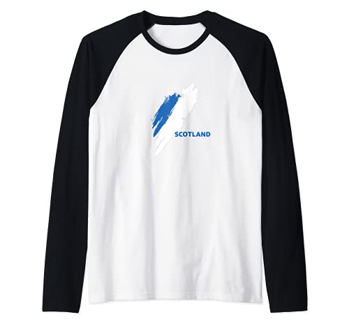 Flag Scotland Raglan Baseball Tee, Black