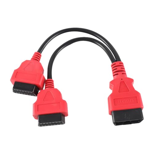 CGEAMDY OBDII Adaptador Conector Cable De Diagnóstico, 1 Macho a 2 Hembras Cable De Extensión De Diagnóstico del Coche, Coche 16 Pin OBD2 Y-Splitter Adaptador Cable Extensión Herramienta Diagnóstico