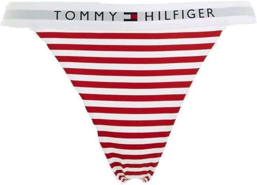 Tommy Hilfiger Mujer Parte Inferior de Bikini Cheeky Bikini Deportivo, Rojo (TH Original Stripe/Primary Red), L
