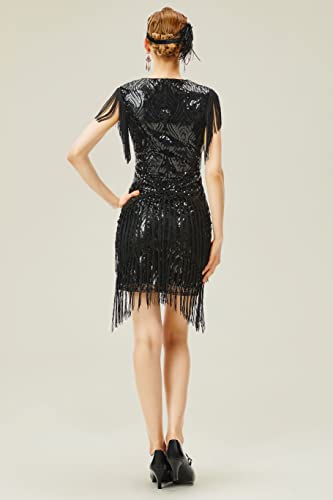 BABEYOND 1920s Flapper Dress Long Fringed Gatsby Dress Roaring 20s Sequins Beaded Dress Vintage Art Deco Dress - Image 3