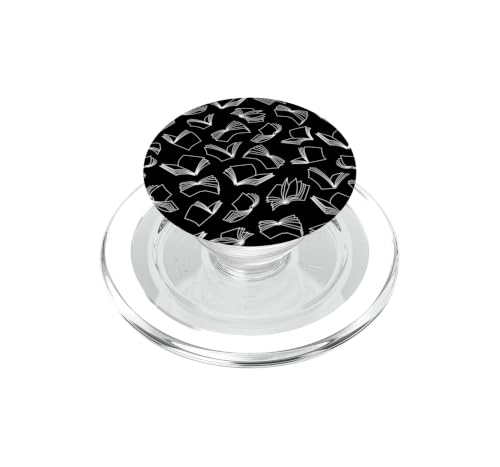 Bookworm Book Lover Minimalist Books Motif floqué Noir PopSockets PopGrip pour MagSafe