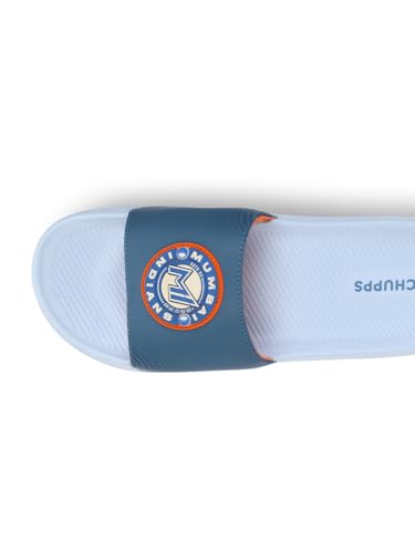 Image of CHUPPS Mi Ace Orange Navy Drift Orthopedic Slippers | Soft Footpharma Footbed | Breathable Ventilation Holes | Lightweight Flip Flops | Anti-Skid Chappals for Everyday For Mens