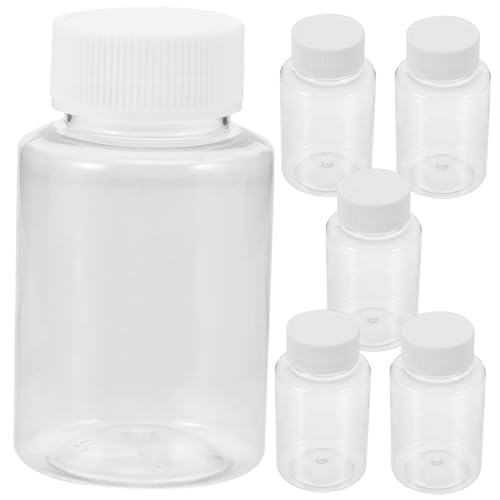 FUNOMOCYA 6 Pack Oil Sample Bottles 100ml Wide Mouth Reagent Bottles Caps Bulk Storage for Laboratory Use