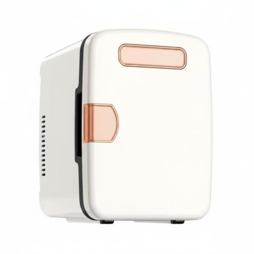 MotiveTech Mini Nevera Portátil Puerta Frontal Mini Refrigerador Portátil Asa Empotrada Mininevera, Blanco, TypeC