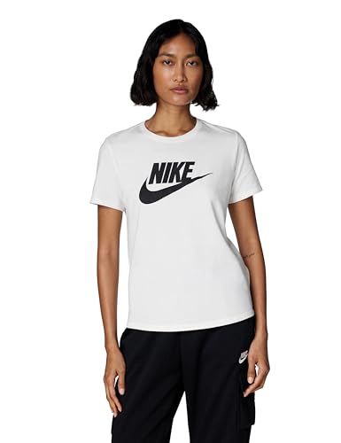 Nike DX7906-100 W NSW Tee ESSNTL ICN FTRA T-Shirt Damen White/Black Größe L