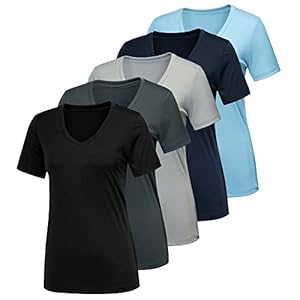 CE’ CERDR 5/7 Pack Workout Shirts for Women, Moisture Wicking Quick Dry Active Athletic Women’s Gym Performance T Shirts