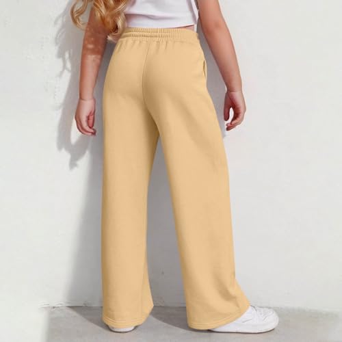 Girls Sweatpants Size 10-12 Summer Drawstring High Waisted Wide Leg Pants Casual Loose Sweat Pants Workout Joggers4