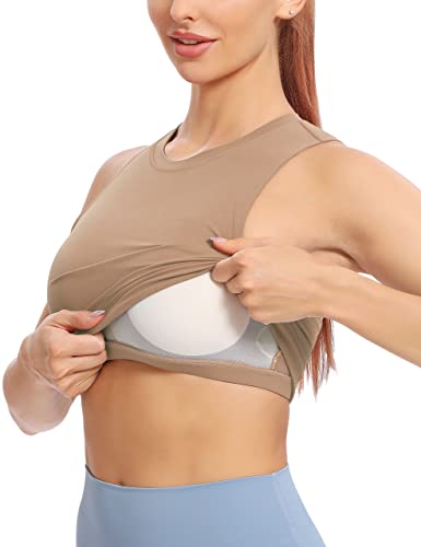 Image of Natural Feelings Nudi Sports Bras for Women Removable Padded Yoga Tank Tops Sleeveless Fitness Workout Crop Tops