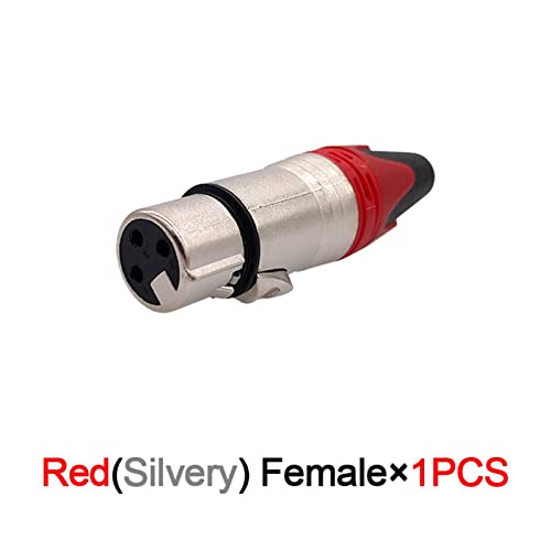 Conector de micrófono XLR hembra rojo de 3 pines para reparar cables dañados 3