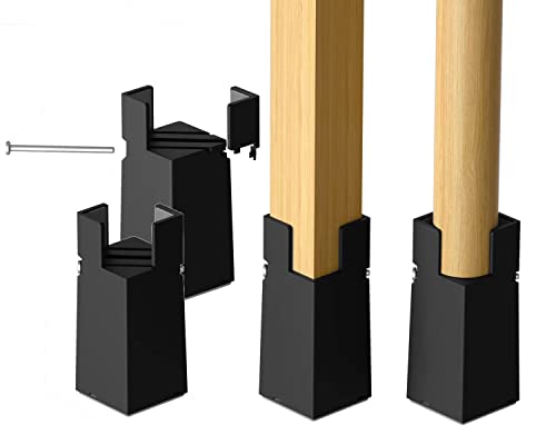 Sephyroth Adjustable Bed Risers Furniture Risers 4Pack with Screw Clamp.Table Desk Chair Risers.Bed Risers 4Inch Fit Furnitures Square/Round Leg Diameter from 0.81.6 (4Inch Black)