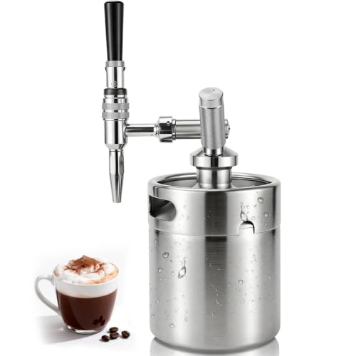 Hgkeke Nitro Cold Brew Coffee Maker 64oz SS Mini Keg Cold Brew Maker
