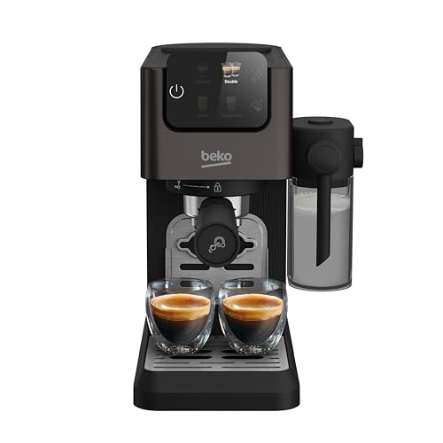 Beko CaffeExperto TM CEP5464DX Semi-Automatic Espresso machine | Colour Touch Display, Integrated Milk Jug, Dual Nozzle, 19 Bar pressure, Black, Easy cleaning