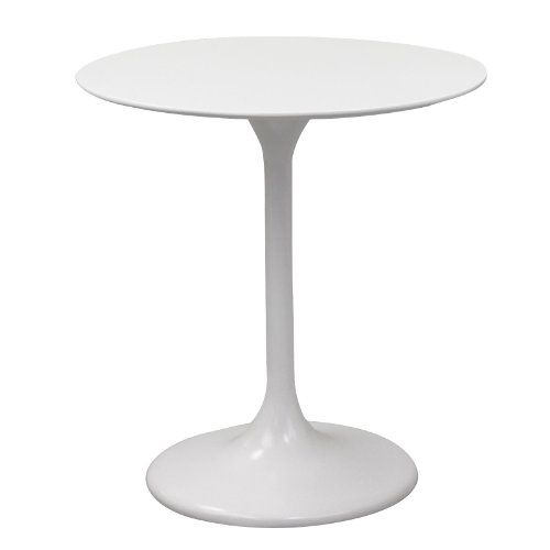 Image of Modway Lippa Mid-Century Modern 28 inch Round Fiberglass Dining Table in White
