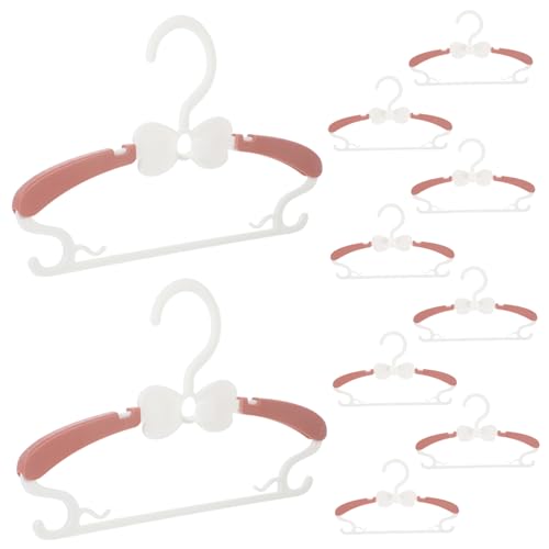 Garneck Kids Hangers 10 Pack of Telescopic Non-Slip Hangers for Baby Kids and Small Adults Soft Pp Material Red