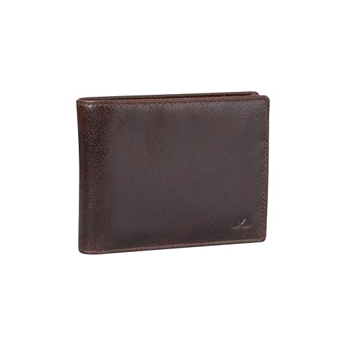 CAMELLO Bi-Fold Wallet, Premium Crunch Leather, 3 Slip Pockets, 11 Card Slots, 1 ID Slot, 2 Bill Compartments (Brown)2