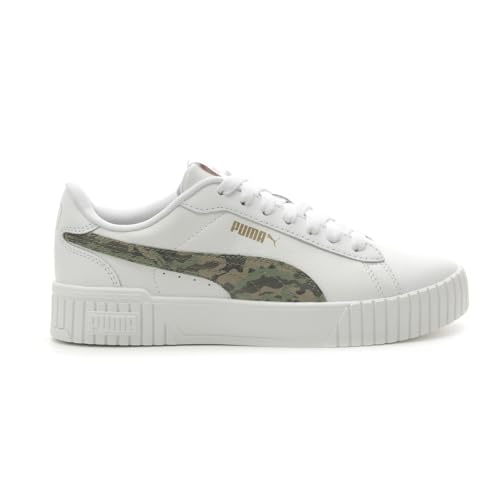 PUMA Womens Carina Crew 2 Camouflage Lace Up Sneakers Shoes Casual - White - Size 8 M