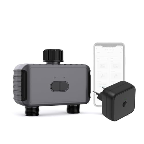 Horett Tuya WiFi BT Jarería Riego auático Temporizador de Agua Dispositivo de riego auático Jaín Balcón Control de detección de Lluvia Controlador de Sistema de riego intelite de Dos Zonas