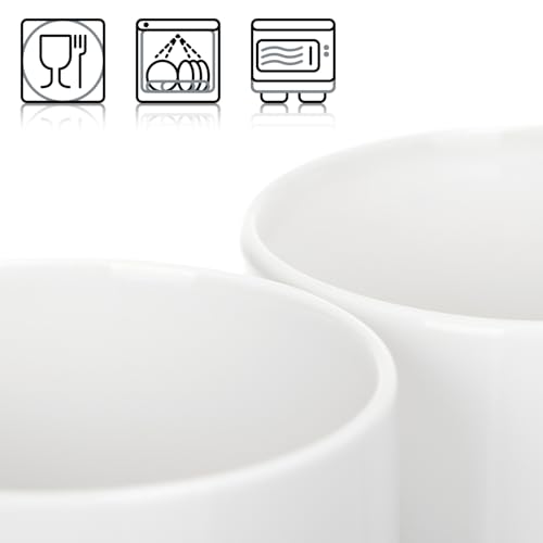 com-four® 6x Kaffeebecher aus Porzellan - Kaffee-Tasse im modernem Design - Basic Kaffeepott White für Kalt- und Heißgetränke - 330 ml