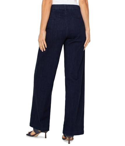 Liverpool Los Angeles Kelsey Wide Leg Trouser w Inner WB Trim 31" Inseam Indigo Rinse 142