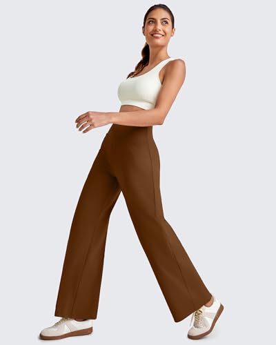Image of G4Free EverGoing Wide Leg Ankle Pants for Petite Women with Pockets Stretch | Moisture Wicking, 4-Way Stretch, 7 /8 Ankle Length, Faux Fly Detail, Faux Back Pockets, Yoga To Casual Wear