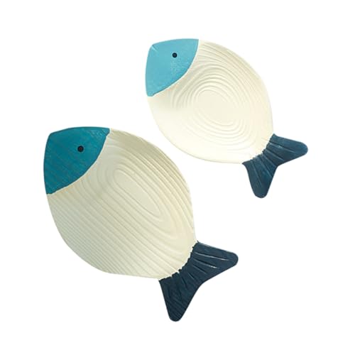 Cabilock Elegant Wooden Fish Decor Mediterranean Style Wall Art Fish Ornaments for Bedroom