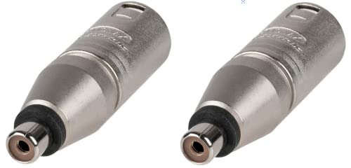 (2) Two Genuine NEUTRIK NA2MPMF - 3 Pin XLR Male to RCA Female Phono Adapter