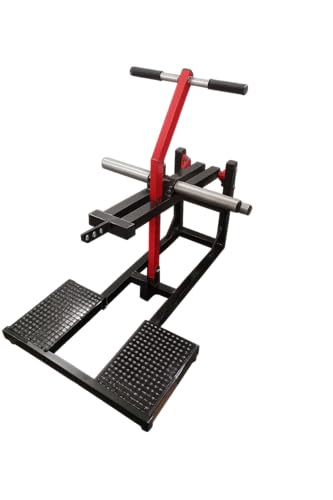 Belt Squat sentadilla cinturón máquina piernas glúteos cuádriceps Fuerza Gimnasio Profesional Fitness (Negro/Amarillo, 50MM)