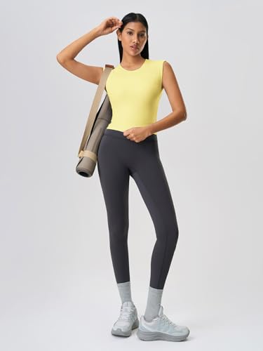 Image of ABOCIW Women Twist Back Workout Top with Built in Bra Cap Sleeve Pilates Yoga Crop Top Athletic Gym Shirt