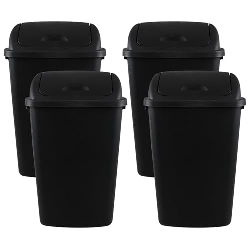 Pack de 4 Canecas de Basura Plástico 13 Galones Negro miniatura 7