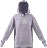 veste adidas fille 12 ans Capuche adidas Mädchen Glam Graphic Hoodie Junior, Ice Lavender/Ice Gold Met., 7-8 Years