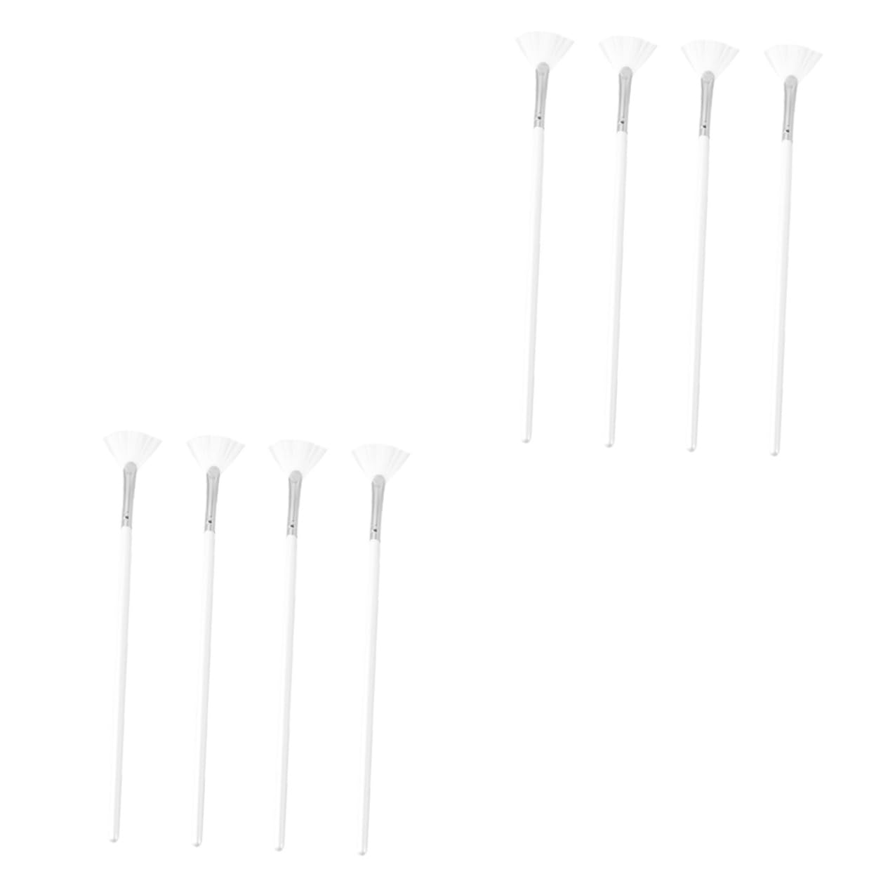 NOLITOY 2sets Fan Makeup Brush Esthetician Facial Mask Applicator Unique Design Face Brush Easy to Clean 4pcs*2