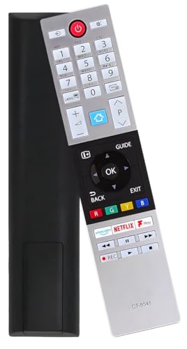 Replacement Toshiba Remote Control (CT-8541) For Toshiba TV Remote CT8541 CT 8541 - Works Straight Away, No Setup Required - With Netflix/Amazon/Freeview Buttons