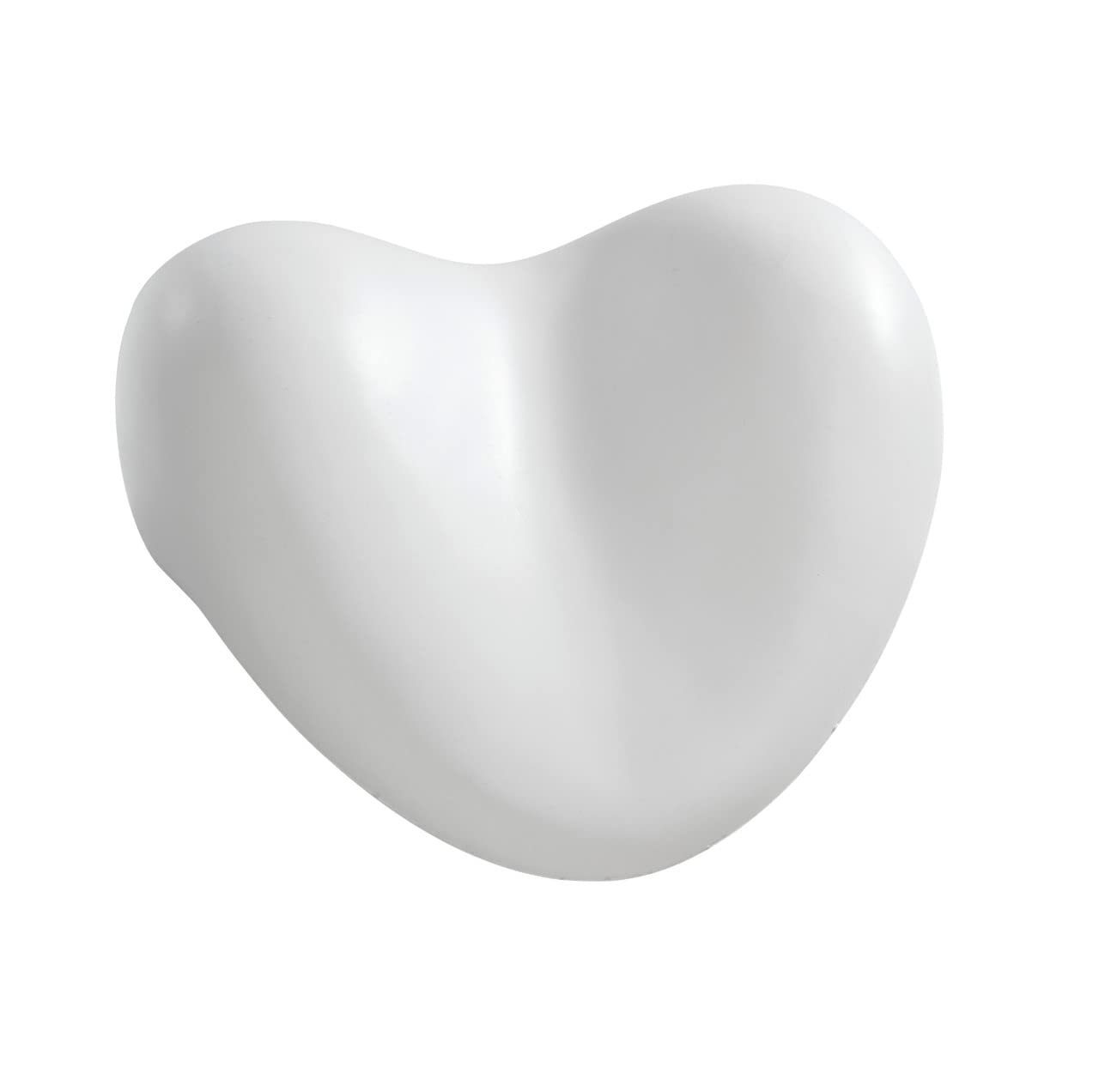 Depan view of the white heart-shaped Wenko Tropic Bath Pillow
