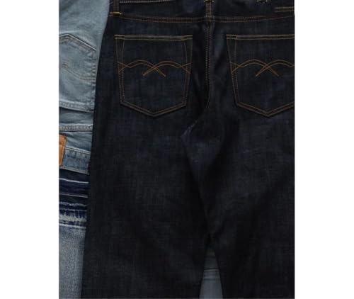 Men’S Straight Leg Casual Denim Jeans with Button Fly Mid Waist Pants3