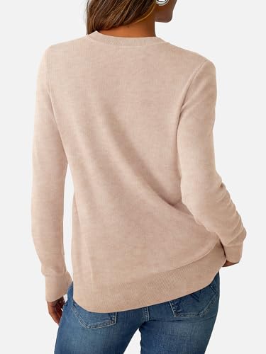 Image of GKBK Women's Sweaters 2026 Fall Fashion Lightweight Classic V Neck Business Casual Outfits Long Sleeve Knit Pullover Tops