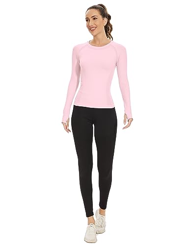 Image of MathCat Workout Shirts for Women Long Sleeve, Workout Tops for Women, Quick Dry Gym Athletic Tops,Seamless Yoga Shirts XS-XL