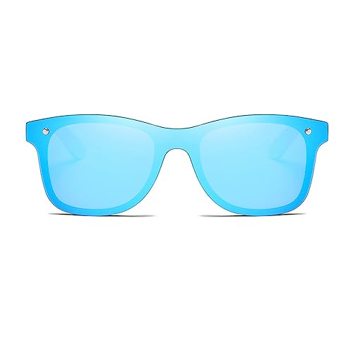 MYSNKU Wooden Bamboo Sunglasses for Men and Women, Flat One Piece Wooden Polarized Sunglasses2