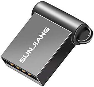 SUNJIANG Super Mini 32GB Pendrive Metal Small USB Flash Drive Pen Drive USB2.0 Tiny Memory Stick U Disk Key Ring Disk Thumb Drive Low Profile USB Flash Drive USB Key (32GB, Dark Gray)