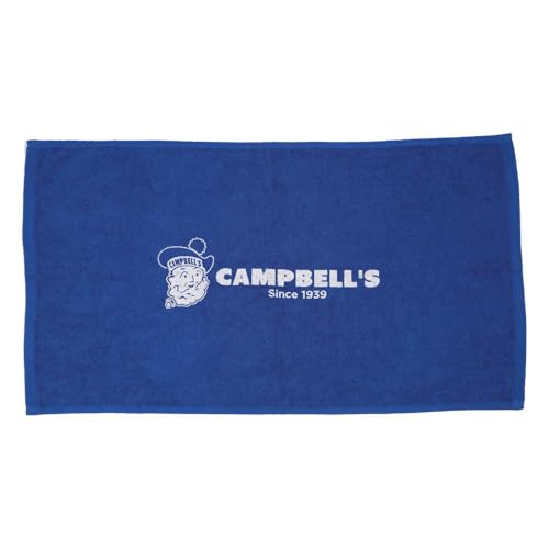 Campbell's The Logo Blue Barber Towel Ring Spun Cotton