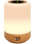 salipt Bedside Lamps, Touch Control Table Lamp with 4-Port USB A+C Charging, Adjustable Brightness, Colour Changing Night Light for Bedroom, Living Room