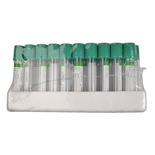 Tubo de extracción de sangre al vacío, recubierto de heparina de litio, ideal para uso en laboratorio e investigación científica, paquete de 100 unidades