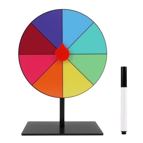 8-Slot Spinning Prize Wheel Portable Spin the Wheel with Stand Writable Wheel of Fortune Spinning Wheel for Games Prize Wheel for Parties Events Classroom