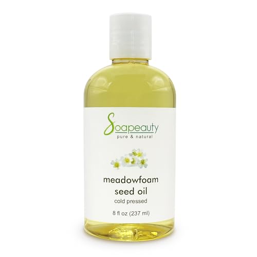Soapeauty MEADOWFOAM SEED OIL Cold Pressed Unrefined | 100% Pure Natural Meadowfoam Seed Oil for Face & Hair | Moisturizer for Skin Promotes Hair Growth Balms | 8 fl oz