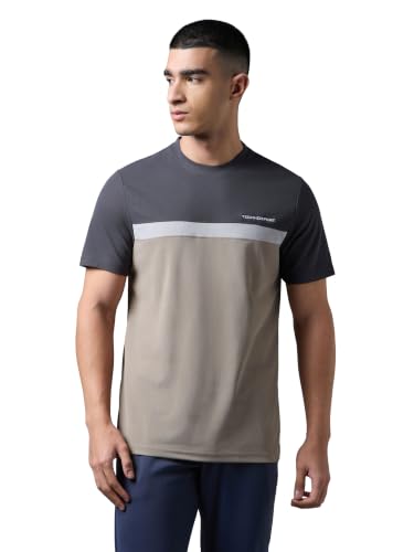Image of TECHNOSPORT Men's Slim Fit Half Sleeve Crew Neck T-Shirt, MATPIQ Quick Dry Moisture Wicking Stretchable Sports Gym and Casual Wear